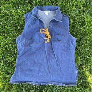 Vintage 90s Tank Denim Top Size 3X